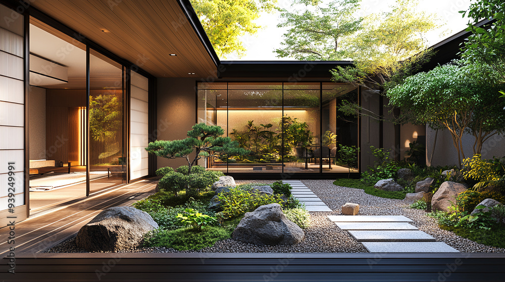 Japanese garden, house garden, tsuboniwa, Japanese style, Japanese ...