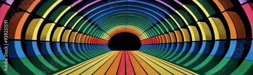 Wallpaper Mural retro dark colorful background with rainbow road and cosmic gates, pop art, grainy texture, 4k animation cartoon footage Torontodigital.ca