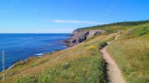 Coastal Hiking Trail with Cliffside and Ocean Views