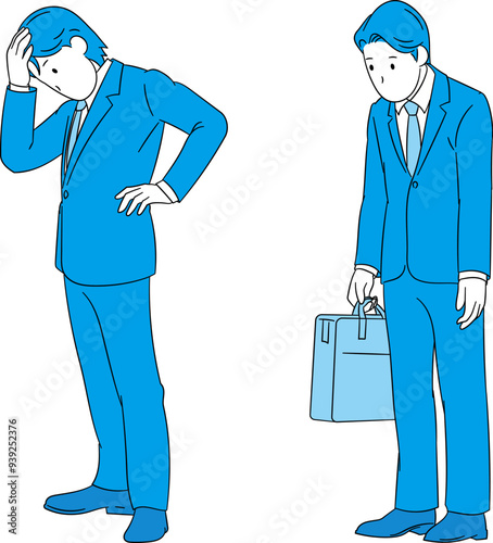 Businessperson feeling down (male) illustration
