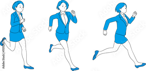 Businessperson running (female) vector illustration
