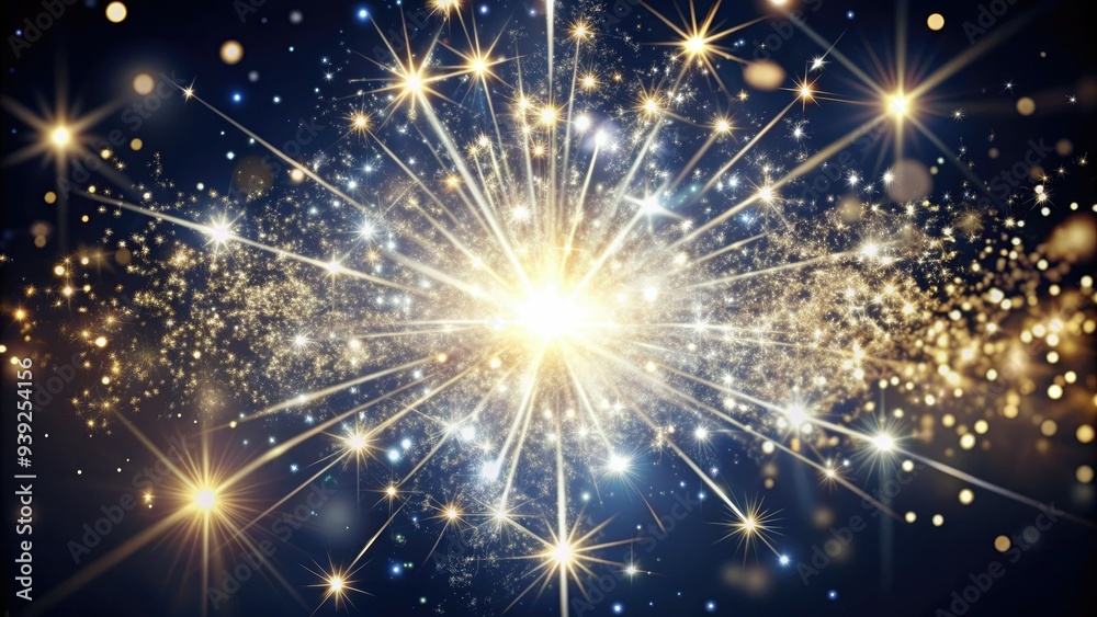 Vibrant white glittering sparks explode in a mesmerizing display of light and magic, against a dark background, evoking feelings of wonder and enchantment. Vibrant white glittering sparks explode in a mesmerizing display of light and magic, against a dark background, evoking feelings of wonder and enchantment.
