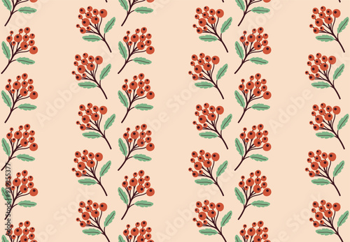 Seamless pattern bunch of berries. Isolated background. Vector
