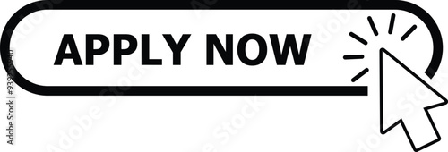 Apply now icon. flat style. Finger cursor vector. Click button business. Apply now concept flat style