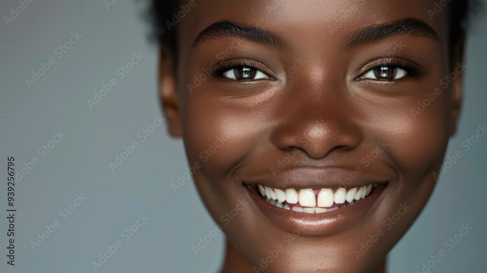 Close-up of a woman of diverse ethnicity posing against a vibrant green backdrop, showcasing her healthy, smooth skin in a studio setting Close-up of a woman of diverse ethnicity posing against a vibrant green backdrop, showcasing her healthy, smooth skin in a studio setting