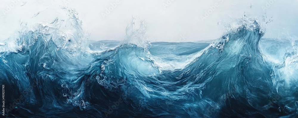 Dynamic ocean waves crash with energy and beauty, capturing the essence of sea power and tranquility in one stunning image. Dynamic ocean waves crash with energy and beauty, capturing the essence of sea power and tranquility in one stunning image.