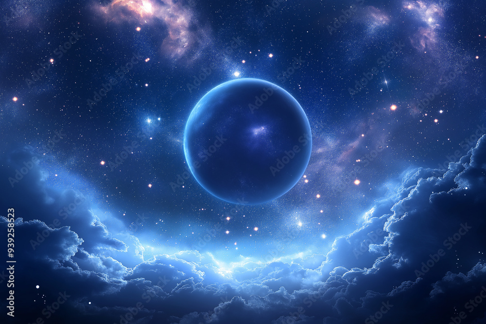 Universe filled with stars, nebula and galaxy. Banner design, computer desktop. Design of a postcard, banner, website Universe filled with stars, nebula and galaxy. Banner design, computer desktop. Design of a postcard, banner, website