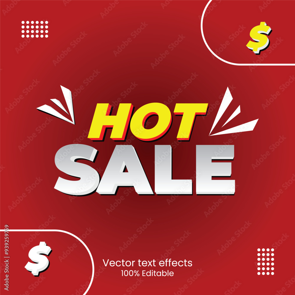 Fototapeta premium Vector Hot Sale 3D editable text effects design.