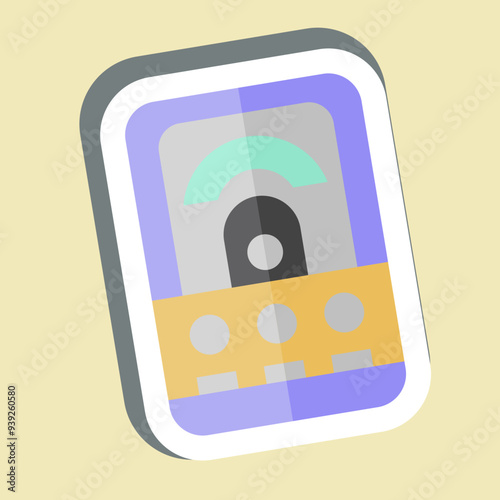 Sticker Volt Meter. related to Measuring symbol. simple illustration