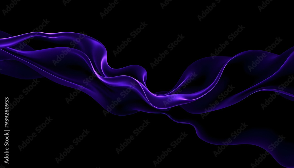 Abstract Purple Silk Wave on Black Background Abstract Purple Silk Wave on Black Background