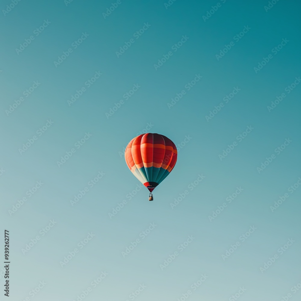Colorful hot air balloon in clear blue sky, symbolizing adventure, freedom, and tranquility. Perfect for travel or outdoor themes. Colorful hot air balloon in clear blue sky, symbolizing adventure, freedom, and tranquility. Perfect for travel or outdoor themes.