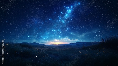 the starry night blue sky