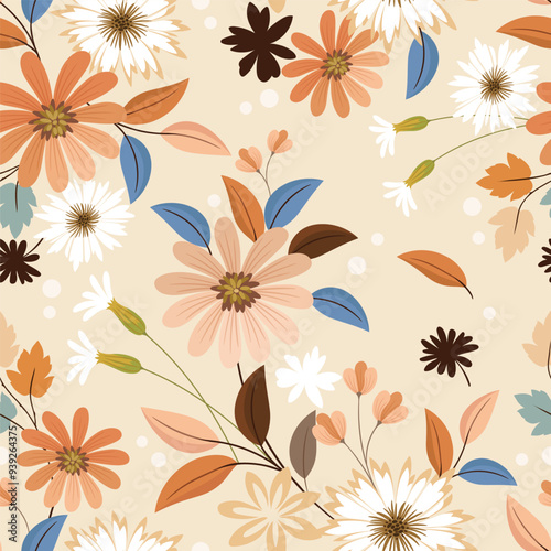 Wallpaper Mural Flowers pattern1320 Torontodigital.ca