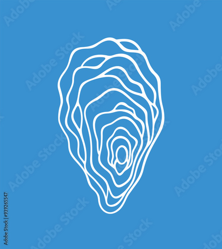 Oyster outline. Isolated oyster  on white background