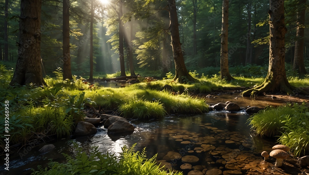 Obraz premium stream in the forest