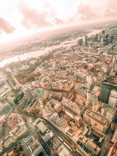 Urban Panorama at Twilight: A Blend of Architecture and Nature