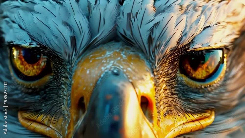 Close-Up Portrait of an Eagle's Fierce Eyes Close-Up Portrait of an Eagle's Fierce Eyes