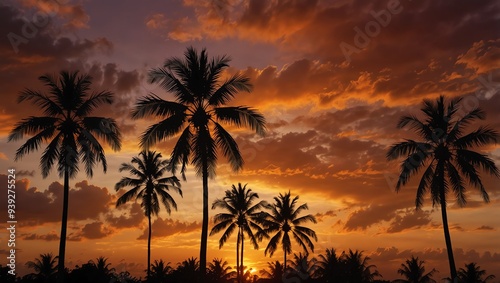 palm trees at sunset