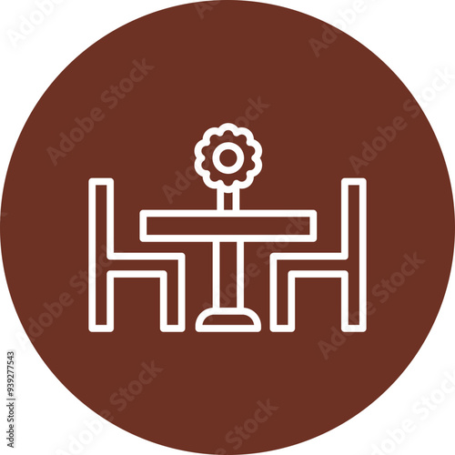 Dining Table Vector Icon Design