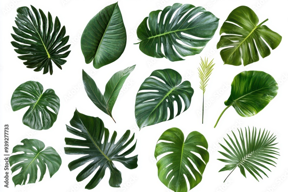 Colorful tropical foliage set Colorful tropical foliage set