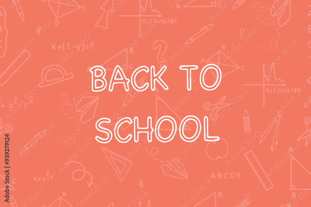 Back to school banner. Set of hand drawn stationery drawings. School supplies in doodle style. Vector illustration. Vector Back to school banner. Set of hand drawn stationery drawings. School supplies in doodle style. Vector illustration. Vector