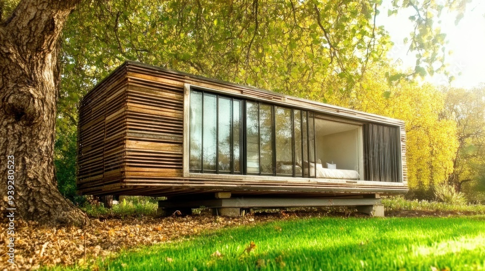 Minimalist Eco-Home, a sleek modern dwelling featuring sustainable ...