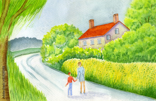 Old rural house by the road