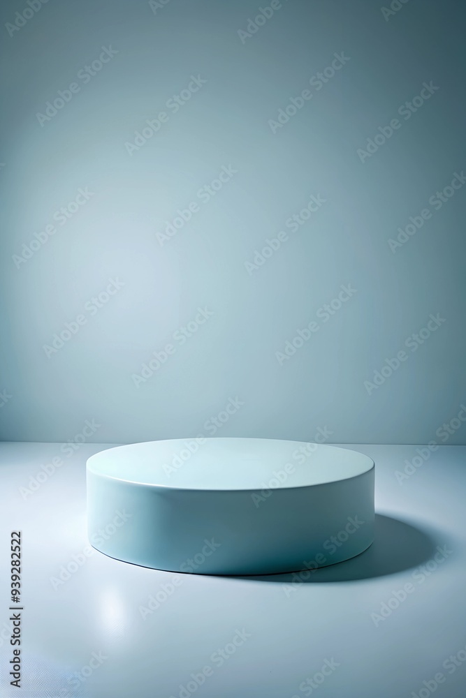 Minimalistic Light Blue Round Single-Tier Podium Pedestal for Elegant Display Minimalistic Light Blue Round Single-Tier Podium Pedestal for Elegant Display