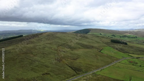 Aerial view of the Koram hill close to the Strabane transmitting station in Northern Ireland photo