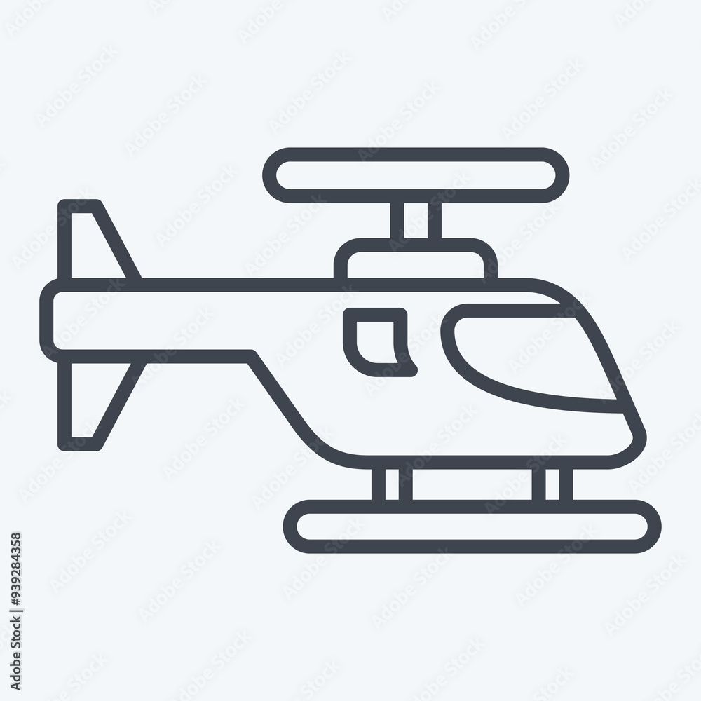 Icon Helicopter. related to War Military symbol. line style. simple illustration