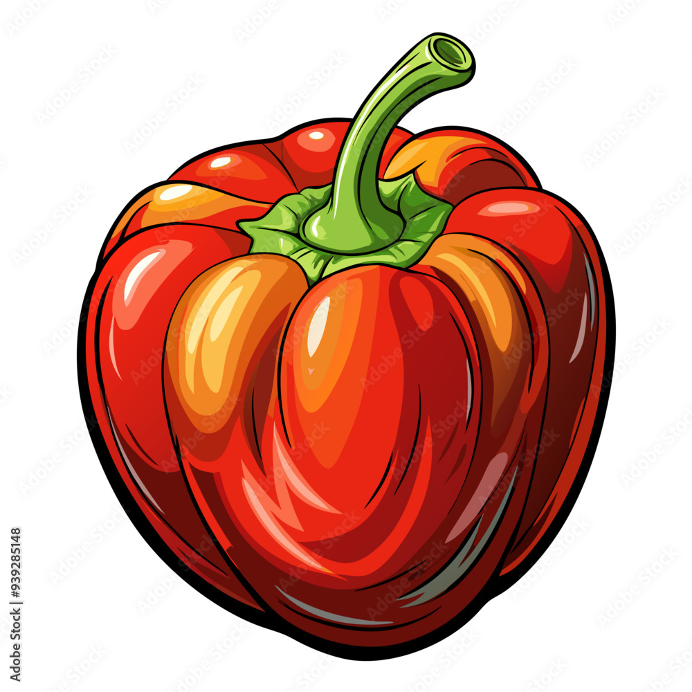 bell pepper vector, illustration of bell pepper isolated on white background bell pepper vector, illustration of bell pepper isolated on white background
