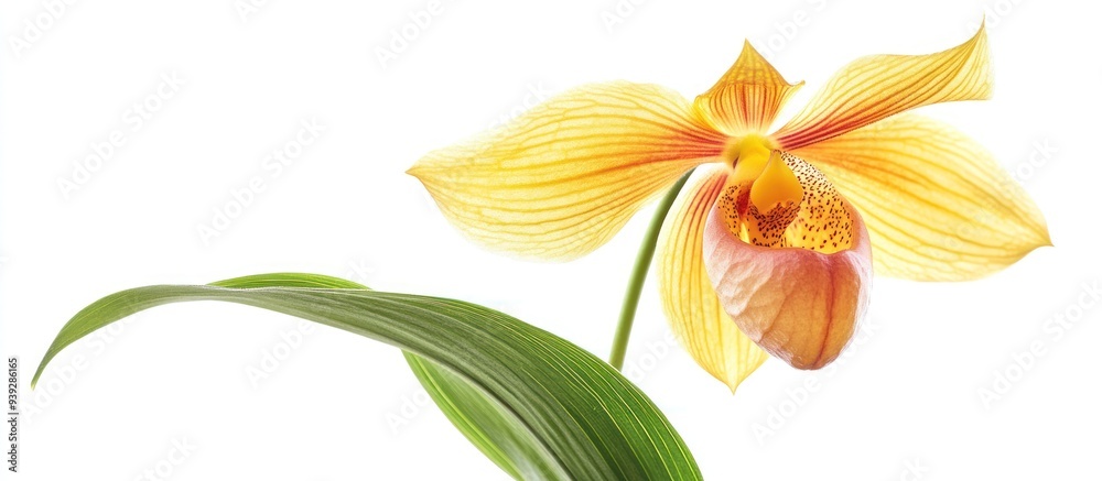 A Close-Up of a Yellow and Orange Lady Slipper Orchid A Close-Up of a Yellow and Orange Lady Slipper Orchid