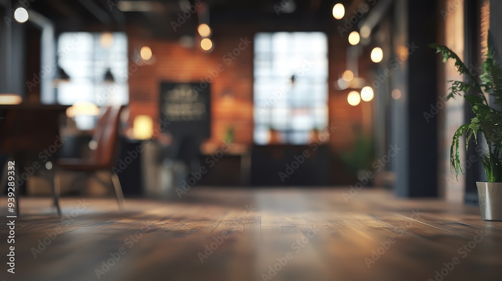 Blurry Interior with Wooden Floor Blurry Interior with Wooden Floor