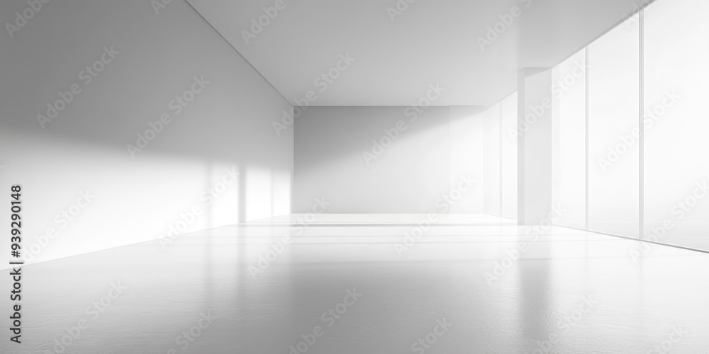 custom made wallpaper toronto digitalEmpty White Room with Large Windows and Sunbeams
