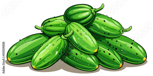cucumber vector, illustration of cucumber isolated on white background