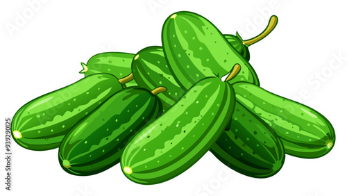 cucumber vector, illustration of cucumber isolated on white background