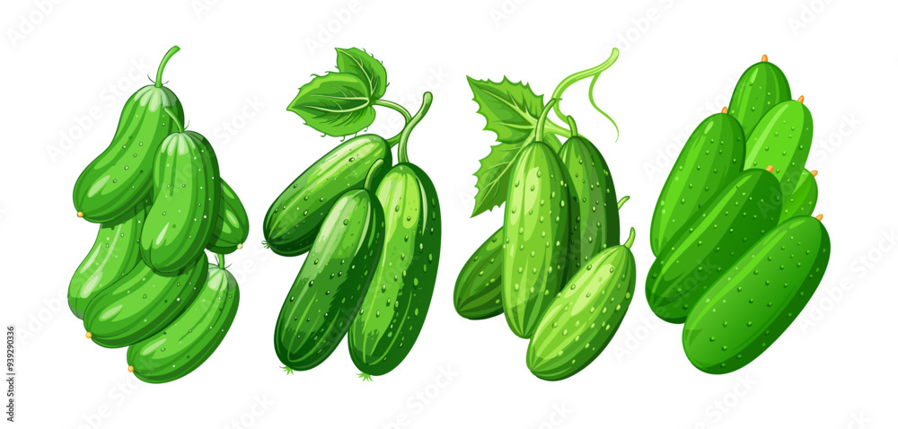 cucumber vector, illustration of cucumber isolated on white background