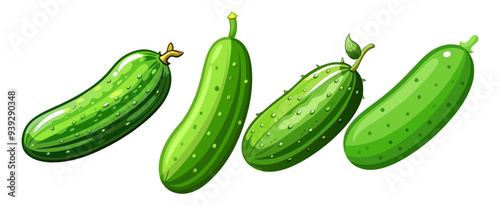 cucumber vector, illustration of cucumber isolated on white background