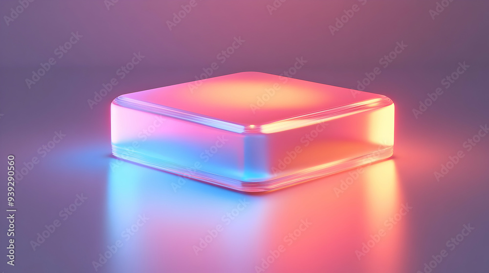 3d Flat icon as Glossy Glowing Holographic Laptop and Calendar concept as A photo featuring a glossy glowing holographic laptop and a calendar. The objects are positioned towards the right highlightin