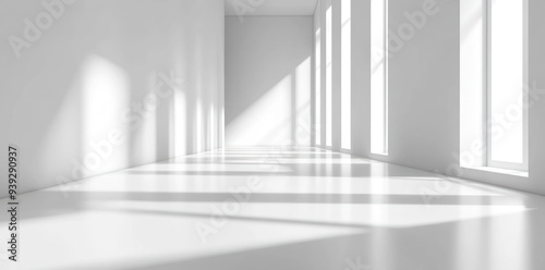 White Room with Multiple Windows and Sunbeams