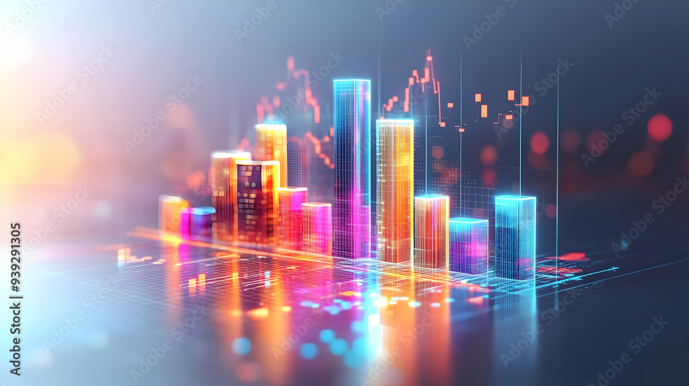 3d Flat icon as Glossy Glowing Holographic Laptop and Calendar concept as A photo featuring a glossy glowing holographic laptop and a calendar. The objects are positioned towards the right highlightin