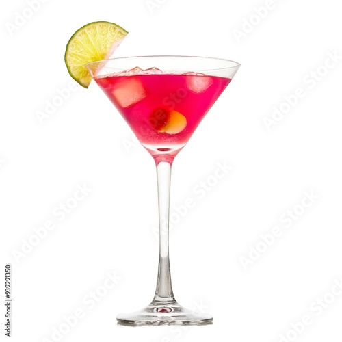 Cosmopolitan cocktail, isolated, transparent background, no background. PNG.