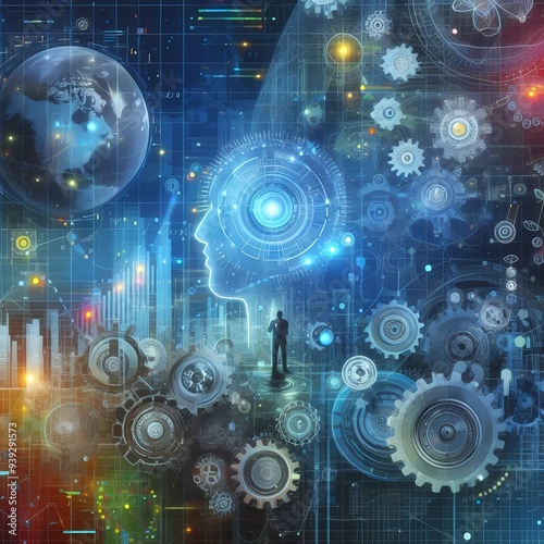 Wallpaper Mural Global Digital Collaboration%3A The Future of Business and Technology,Generative AI Torontodigital.ca