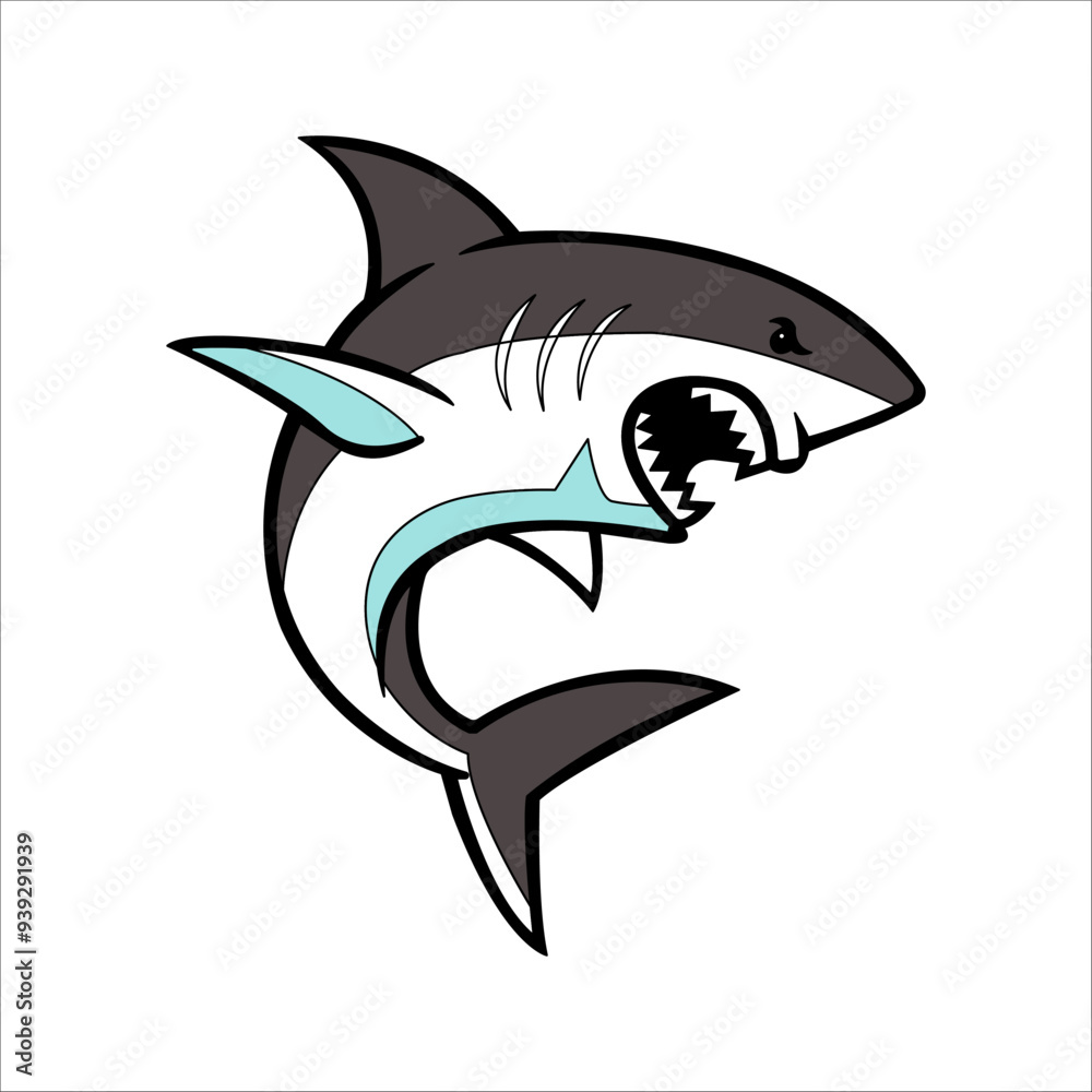 Fototapeta premium Shark icon logo design illustration.