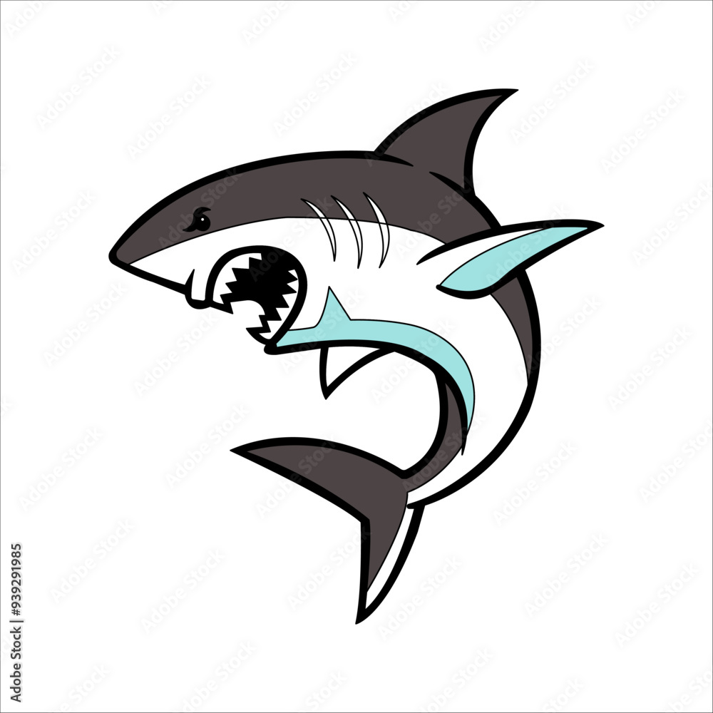 Fototapeta premium Shark icon logo design illustration.