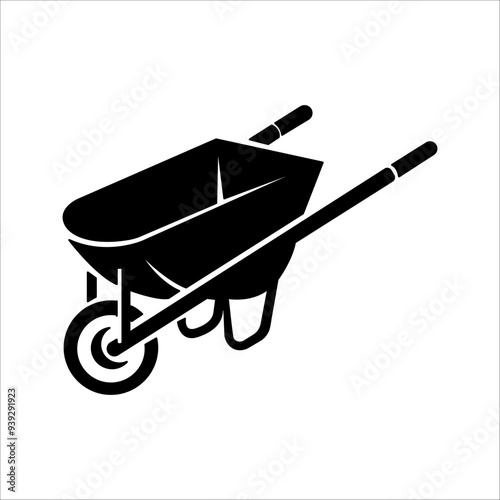 Sand cart icon or logo illustration outline black style.