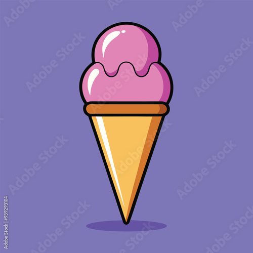 An Ice Cream Cartoon Style Vector