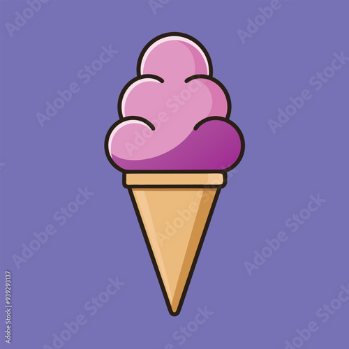 An Ice Cream Cartoon Style Vector