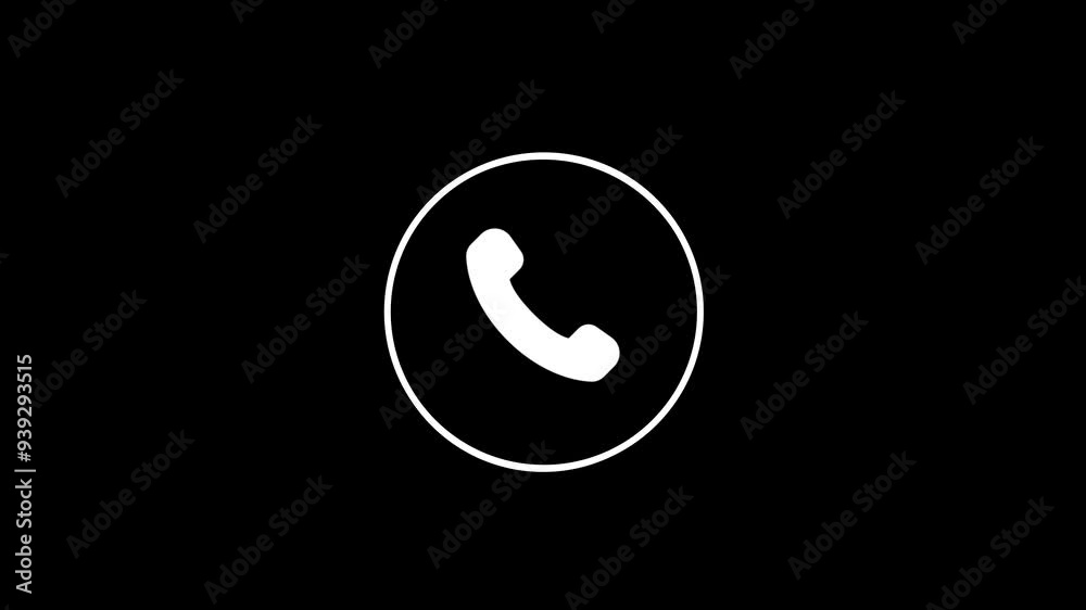 incoming call animation on a black background. incoming call animation on a black background.