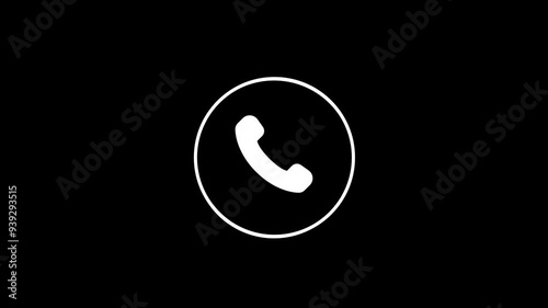 incoming call animation on a black background.